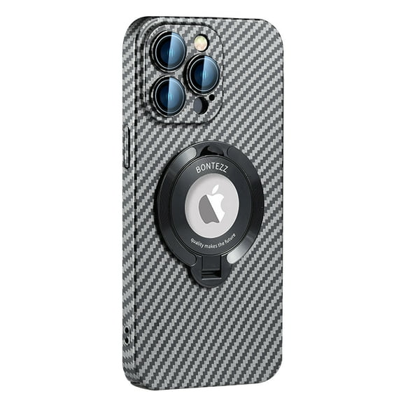 iPhone 14 Pro Case with Ring Holder, Magnetic Case Compatible with Magsafe Wireless Charging Luxury Texture Kickstand Phone Case Cover for Apple iPhone 14 Pro - Black