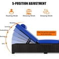 thumbnail image 4 of IdealHouse PE Rattan Outdoor Chaise Lounge, 5-Position Adjustable Backrest, Water-Resistant Cushioned Recliner, Sunbathing Chair for Beach, Yard, Poolside, 4 of 6