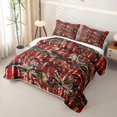 thumbnail image 3 of Erosebridal Timber Branch Quilt King for Women Men, Autumn Leaf Print King Coverlet Set, Red Brown, 3-Piece, 3 of 7
