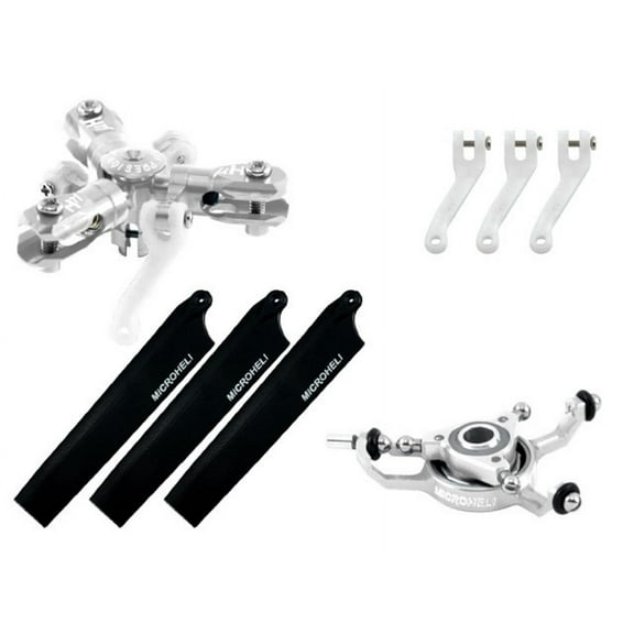 Microheli CNC Triple Black Blades Conversion set - BLADE MCPXBL / BL2