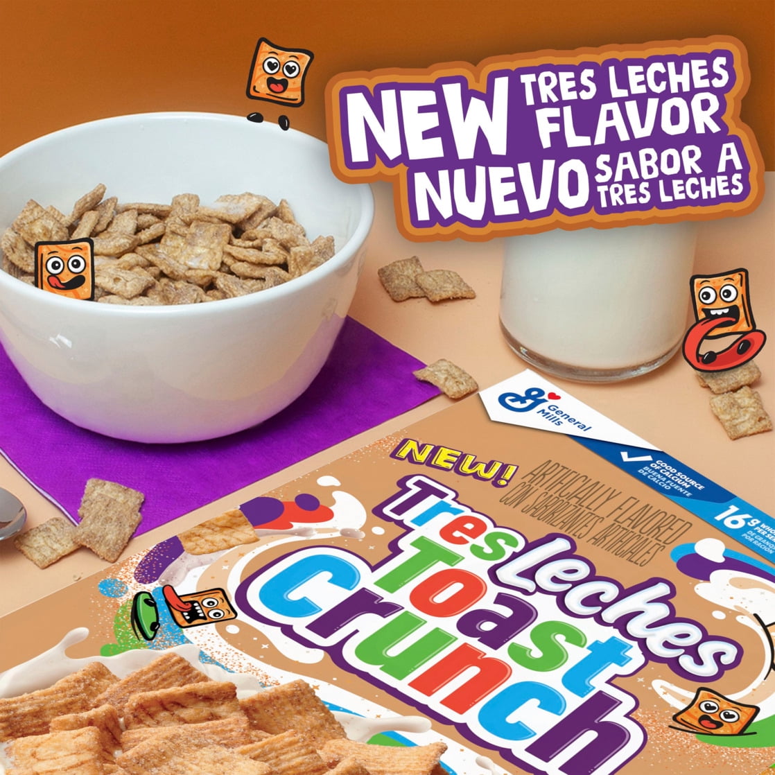 Tres Leches Toast Crunch Breakfast Cereal, Family Size, 18.8 oz, Crunchy Texture
