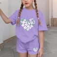 thumbnail image 4 of NAISIBABY Girls Outfit Sets 2-Piece, Summer St Patrick's Day Prints T-Shirt and Shorts Casual Fashion Sports Clothes Purple 10T, 4 of 6