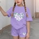 thumbnail image 3 of Vestido de manga corta para niños Día de San Patricio impreso de dos piezas Conjunto de cuello redondo con pantalones cortos, blusa de manga corta, 3 of 6