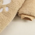 thumbnail image 6 of Fleece Jumpsuit Coat Hooded Romper Baby Boy Girl Plush Cute Bear Ears Jacket Outerwear Footed Toddler Infant Warm Jumpsuit Khaki 9-12 Months, 6 of 7