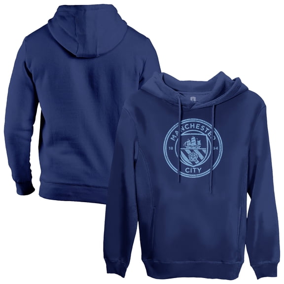 Men's 1863FC Navy Manchester City Mono Badge Fleece Pullover Hoodie
