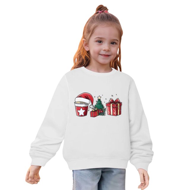 Sweat à Capuche Classique pour Jeunes Automne et Hiver, Imprimé Cœur, Manches Longues, Blanc 3-4 Ans