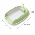 thumbnail image 3 of High Sided Cat Litter Box, 14"x18"x6" Semi Enclosed Anti-Urine Toilet for Kittens, Includes Scoop _ #05 _ C _ Green, 3 of 6