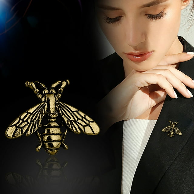 Broches para mujer Broche vintage de aleación de metal con forma de abeja y hebilla Broche femenino para mujer Joyería Broche femenino