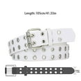 thumbnail image 4 of TSSUOUN Punk Double Needle Buckle Waistband Women's Eye Belt White Paired Jeans Double Empty Buckle Waistband, 4 of 5