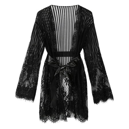 

Leylayray Underwear Women Women s Sexy Lingerie Lace Sleepwear Wrap Perspective Underwear Nightwear Black XL(Buy 2 Get 1 Free)