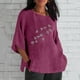 thumbnail image 2 of Camiseta de Manga Corta de la Mujer Casual Cuello Redondo Impresión Superior, Camiseta Ligera para Diario, Fiesta Y Todas las Estaciones, 2 of 4