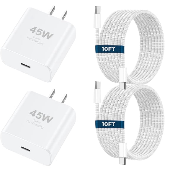 i Phone 17 16 Pro Max Charger Fast Charging, 45W USB C i Phone 17 16 Super Fast Charger Block with 10ft Long Type C Charging Cord Compatible with iPhone 17/16/15 Pro Max/Plus/S25