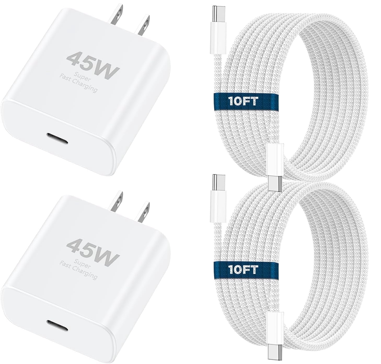 i Phone 17 16 Pro Max Charger Fast Charging, 45W USB C i Phone 17 16 Super Fast Charger Block with 10ft Long Type C Charging Cord Compatible with iPhone 17/16/15 Pro Max/Plus/S25