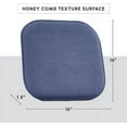 thumbnail image 4 of Elegant Comfort 4 Pack Chair Cushion Covers - Skid-Proof Rubber Backing - 16 x 16 Inch - Thick Dining Square Shape Seat Covers - Comfortable Textured Chair Pads with Ties - Honeycomb Pattern, Navy, 4 of 7