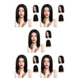 thumbnail image 3 of pitrice Black Authentic And Stylish Short Bob Wig For All Occasions Short Bob Wigs Hairnet And Wig Cap 5Set, 3 of 6