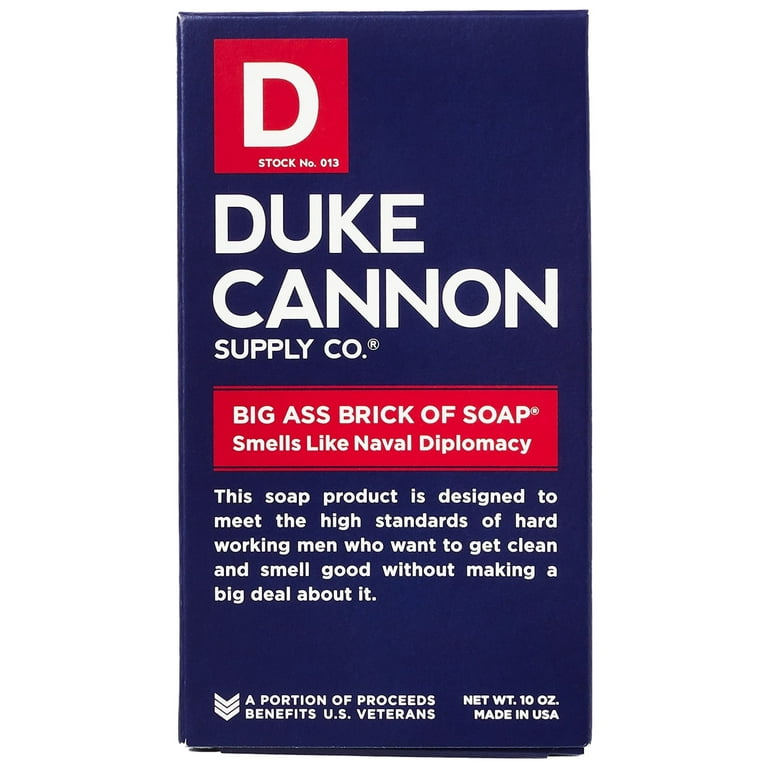 Duke Cannon Big Ass Brick of Soap - Naval Diplomacy - Fresh Water &  Bergamot Scent, 10 oz, 1 Bar 