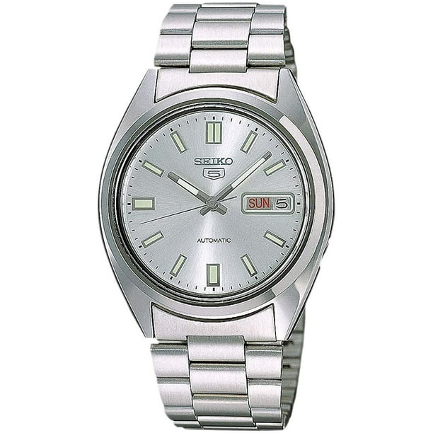 Seiko Mens Analogue Automatic Self-Winding Watch with Stainless Steel Bracelet Silver/Silver - Walmart.com