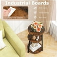 thumbnail image 6 of Costway 2 PCS 3-Tier Round Side Table with Metal Frame & Adjustable Foot Pads Nightstand, 6 of 10
