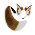 thumbnail image 3 of Diadema con orejas de animal y cola larga para Halloween, carnaval Marrón Blanco, 3 of 9
