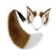 thumbnail image 3 of Diadema con orejas de animal y cola larga para Halloween, carnaval Marrón Blanco, 3 of 9