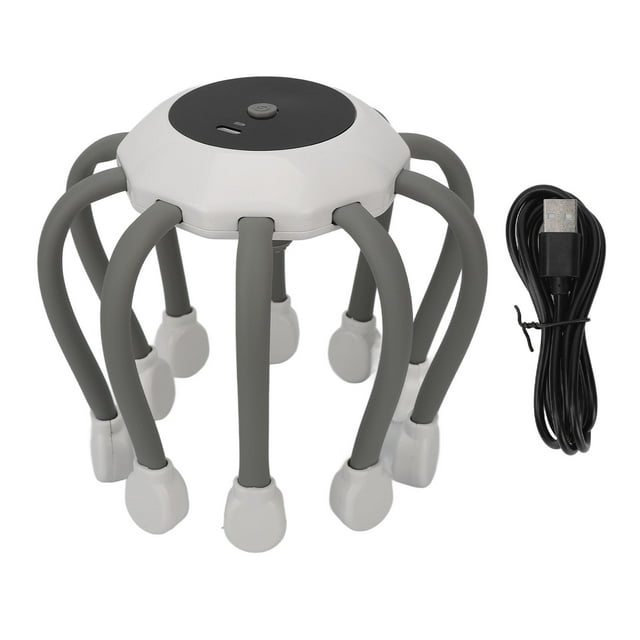 Masajeador de cabeza eléctrico, rascador de cuero cabelludo con garra eléctrica automática, vibración LED blanca y roja