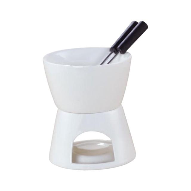 Set de utensilios para fondue, calentador eléctrico, olla de cerámica para derretir chocolate - Conjunto completo para disfrutar una deliciosa