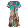 thumbnail image 5 of Sky Candy Land Dress Fashion Beach Short Sleeve Dresses Female Party Printed Sundress, 5 of 7