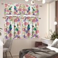 thumbnail image 6 of Hummingbird Flower Window Curtain 3 Piece Pink Hummingbird Spring Curtains Coffee Shop Window Valance and Tier Insulation Curtains for Room S, 6 of 6
