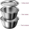 thumbnail image 5 of Multifunctional Stainless Steel Basin Set - with Grater & Strainer, Stackable, Dishwasher Safe, 5 of 6
