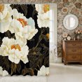 thumbnail image 2 of Manfei Oriental Flower Peony Shower Curtain 72Wx78L,Spring Garden Bath Curtain, 2 of 6