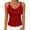 Red, variant on FengLS Women's V-Neck Tank Tops Soft Ribbed Fitted Sleeveless Tops Casual Spaghetti Strap Short Tops Summer Soild Beach Vest