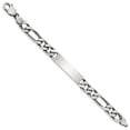thumbnail image 2 of White Sterling Silver bracelet ID Figaro 8.5 in 9 mm, 2 of 3