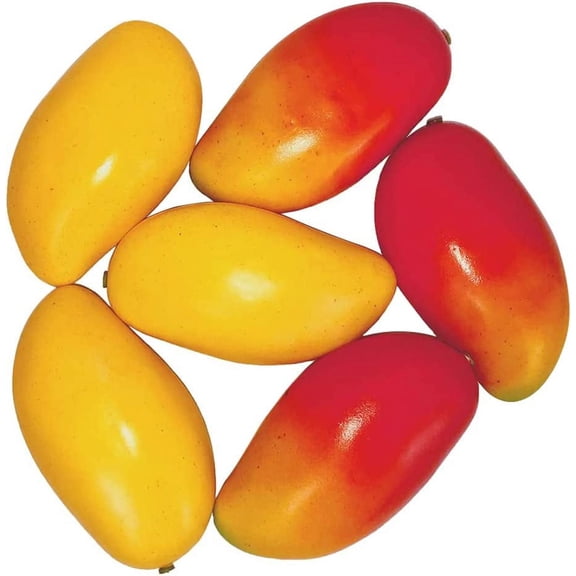 6 Pcs Artificial Mangoes Simulation Fake Fruit Home Decor Photo Props Restaurant Display Fruit Ornaments (Red & Yellow)