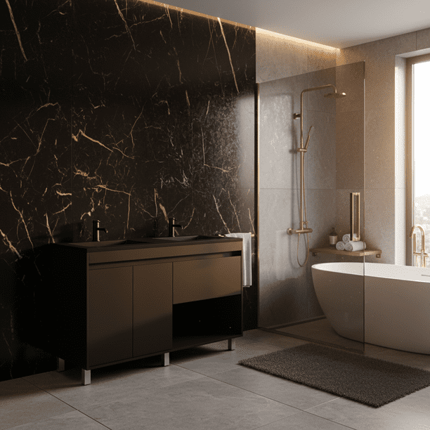 Gabinete para Baño De Piso con Doble Lavamanos y Monomando, Diseño Moderno, Máxima Funcionalidad y Estilo.