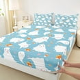 thumbnail image 3 of jejeloiu Happy Halloween Twin Sheet Sets,Cartoon Ghost Twin Fitted Sheet,Cute Orange Pumpkin Flat Sheet For Children,Luxury Bedroom Decor,3-Piece, 3 of 7