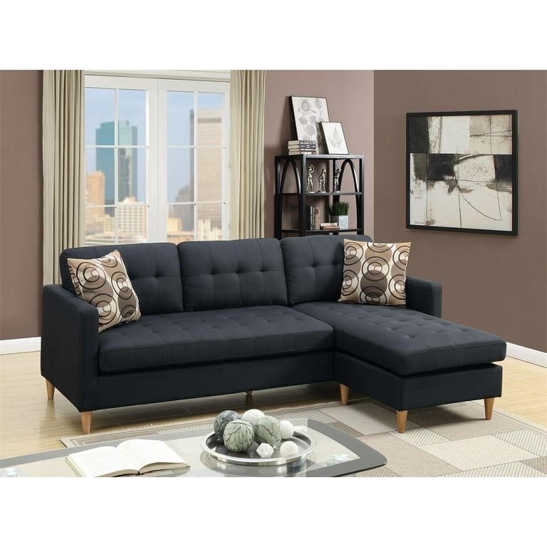 Sobaniilo Convertible Sectional Sofa Couch, Modern Linen Fabric L-Shaped 3-Seat (Dark Gray)