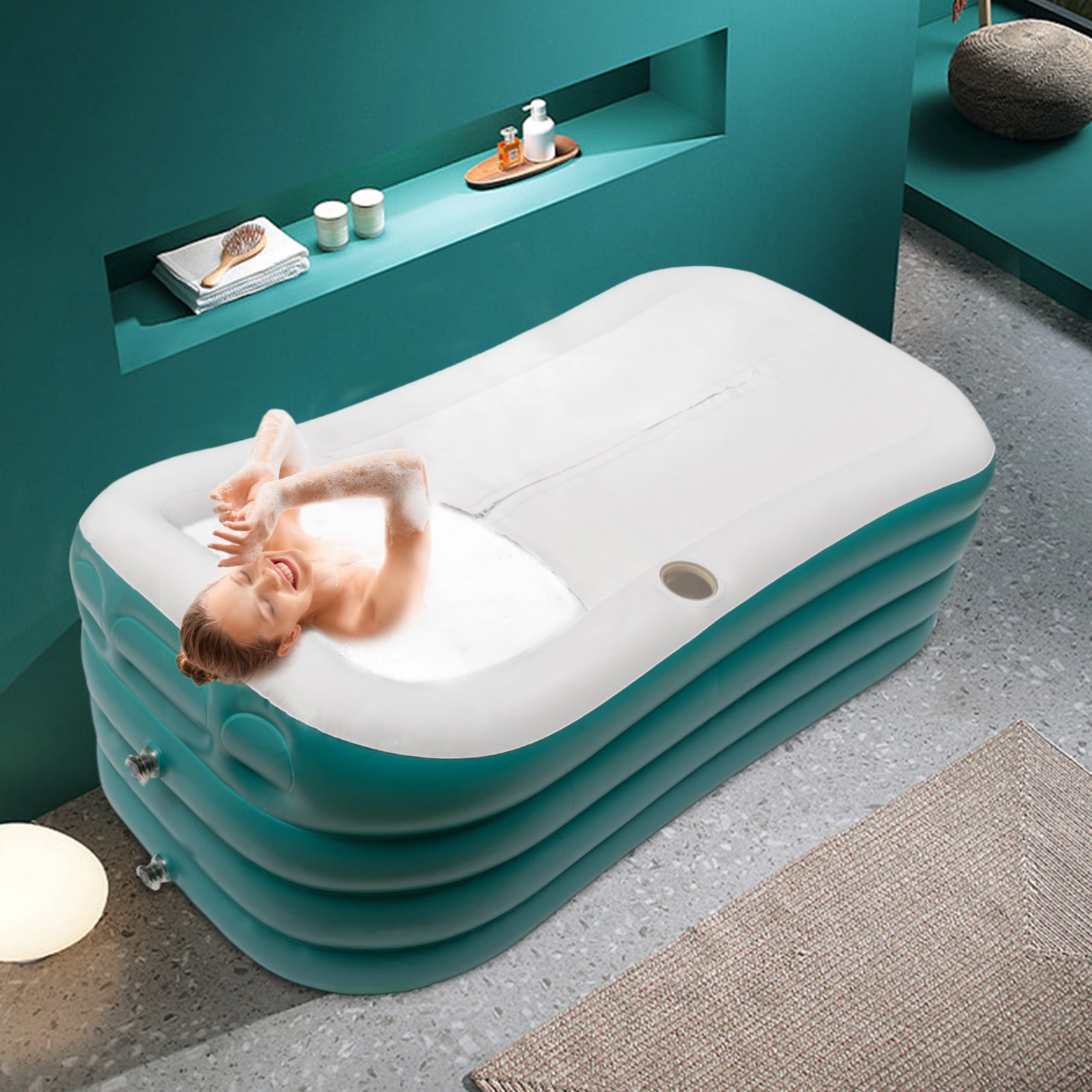 Dwellnix Eco-Friendly Inflatable Bathtub, Easy to Set Up, Heat Preservation, and Privacy Zipper, Perfect for Home Spa and Relaxation