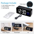 thumbnail image 7 of SZELAM Digital Alarm Clocks Bedside with Temperature Display Snooze Brightness Voice Control, 12/24hr, USB Battery Powered LED Alarm Clock with 3 Alarms for Bedside Bedroom Office Travel, Black, 7 of 7