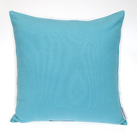 Parkland Collection Transitional Solid Blue Square 16" x 16" Pillow