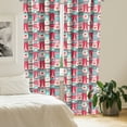 thumbnail image 2 of Ambesonne Paris Curtains, Coffee Love Eiffel Hearts, Pair of 28"x84", Multicolor, 2 of 5
