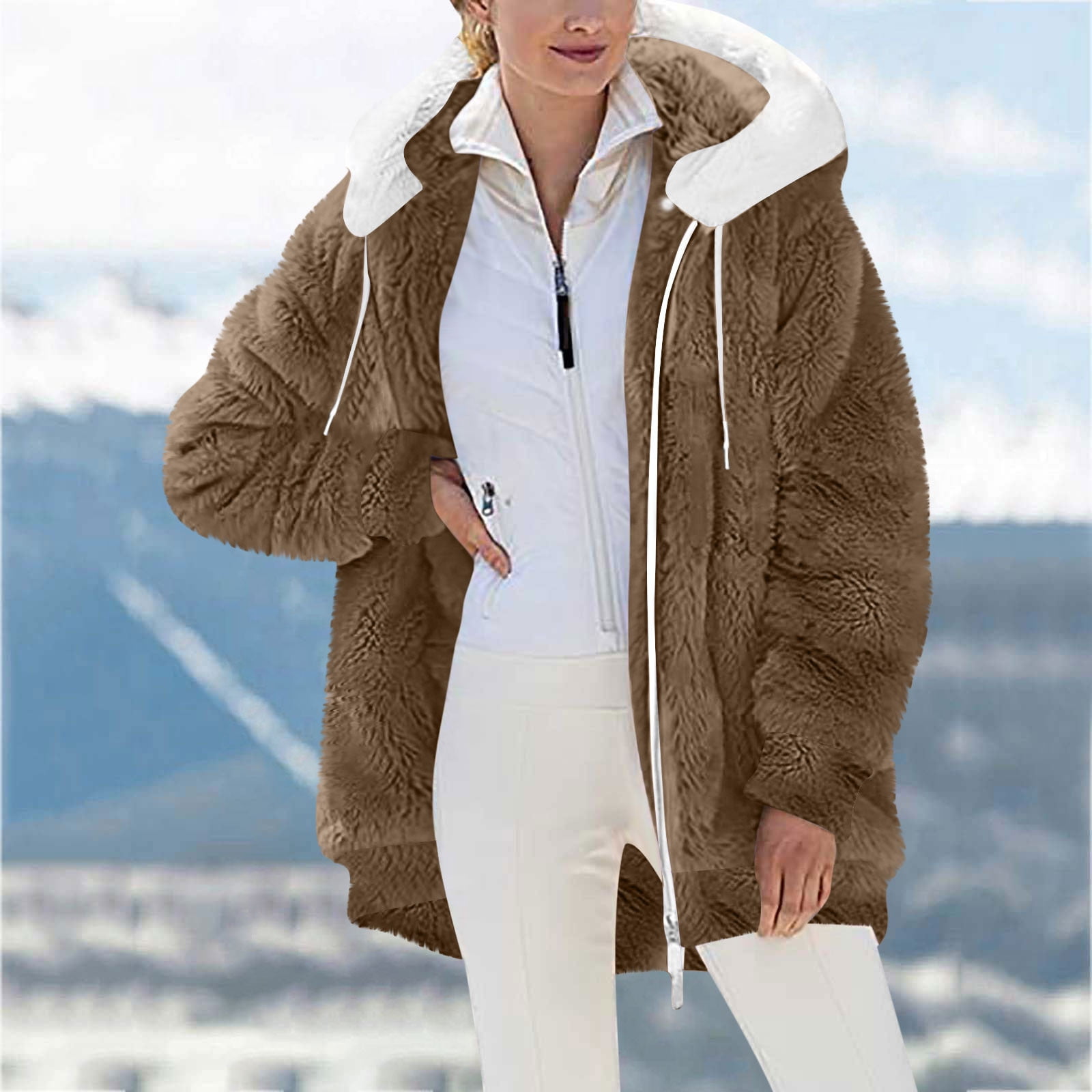 Manteau en Peluche Ours en Peluche pour Femmes 2025 Veste Sherpa