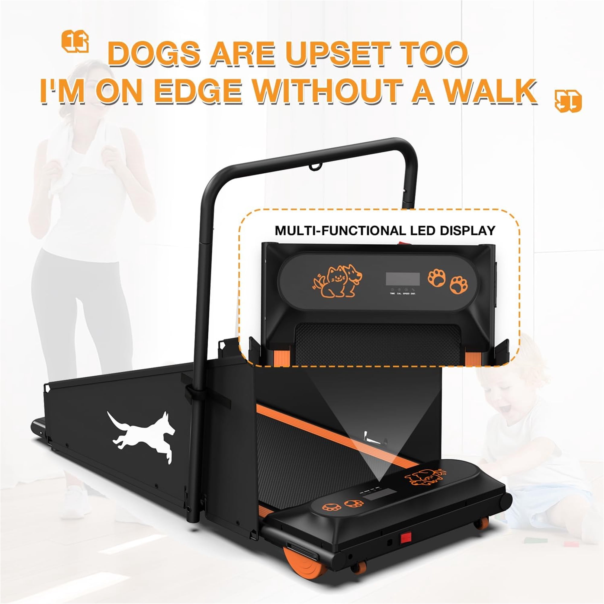 Aukfa Dog Treadmill for Small and Medium Dogs, Indoor Pet Running Machine with Remote Control, Black