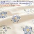 thumbnail image 4 of NAYOROOM 3 Pieces Blue White Floral Reversible Gingham Pattern Duvet Cover Queen Set, Soft Floral Bedding Set for Adults, 4 of 11