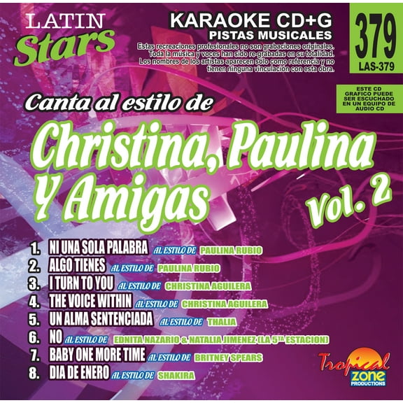 Karaoke Latin Stars 379 Christina y Paulina Vol. 2