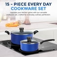 thumbnail image 2 of SereneLife 15 Piece Pots and Pans Non Stick Kitchenware Cookware Set, Blue, 2 of 7