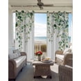 thumbnail image 4 of Blackout Curtains for Bedroom, Eucalyptus Leaves Room Darkening Window Drapes for Living Room, Teal Botanical Summer Watercolor Thermal Insulated Grommet Curtains, 52x72 inch, 2 Panels, 4 of 9