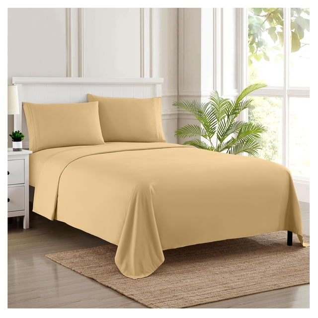 Juego de sábanas Sweet Home Collection Split King Size Camel