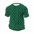 thumbnail image 4 of hlysgo Big and Tall Shorts Sleeve T Shirts for Men Comfy Crewneck Waffle Knit Shorts Casual Polka Dot Graphic Tees Summer Tops Green,Size XXXXXL, 4 of 7
