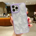 thumbnail image 3 of Compatible with iPhone 11 Case, with Clear Glitter Cute Butterfly White Case for Girls Woman Soft Slim TPU Drop Bumper Case for iPhone 11-Purple, 3 of 8