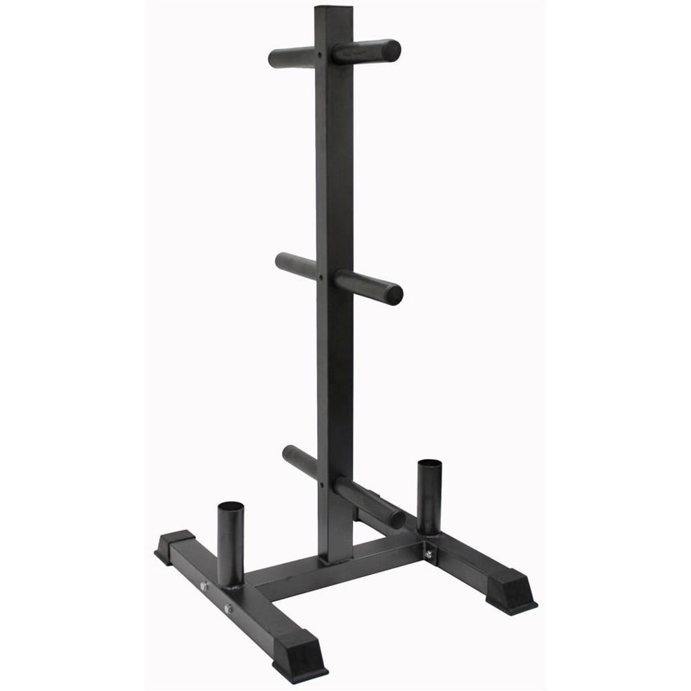 Troy Bumper Olympic 2 Plate Tree with 2 Bar Holders by USA Sports Inc (Troy Barbell, VTX)
